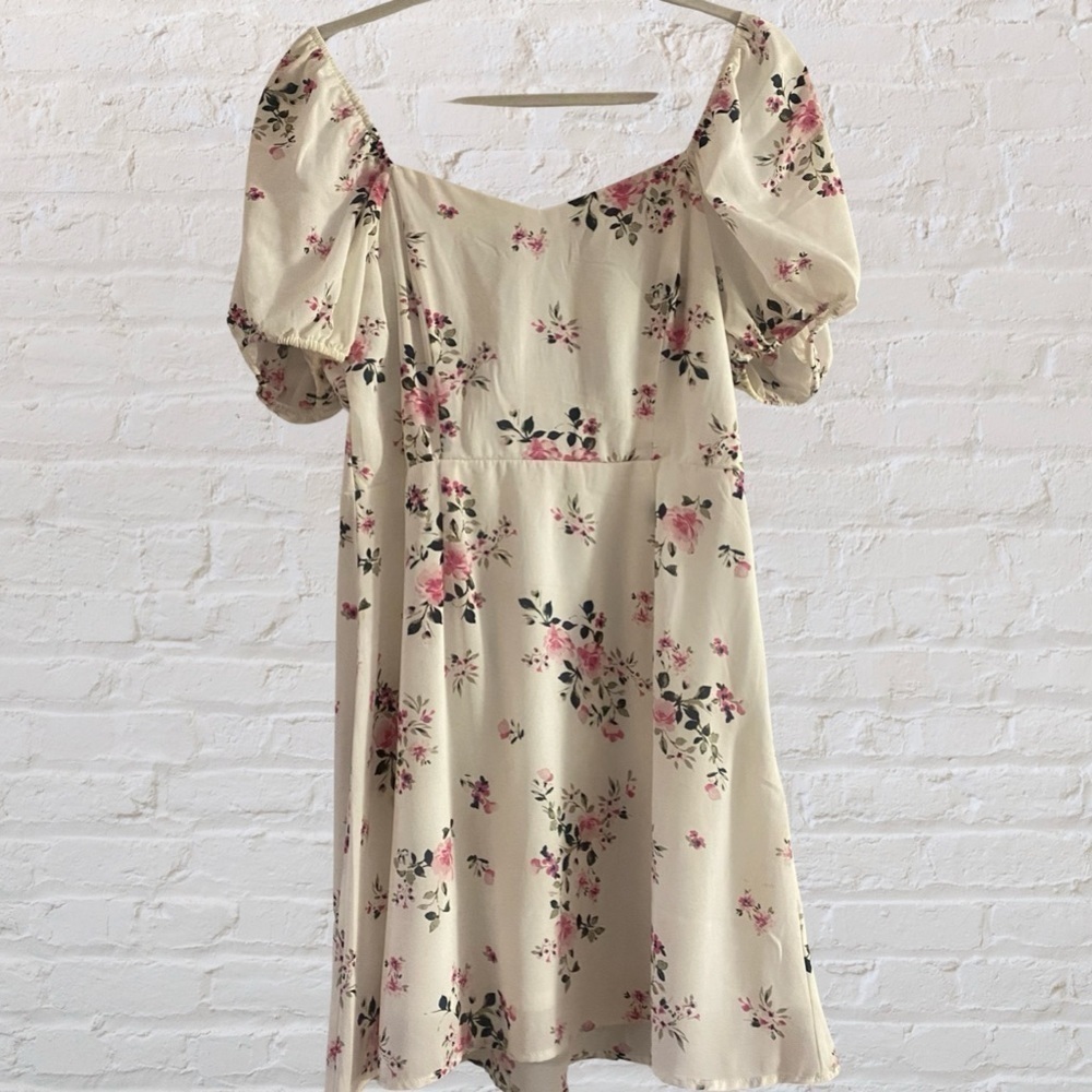 White Floral Midi Dress size L